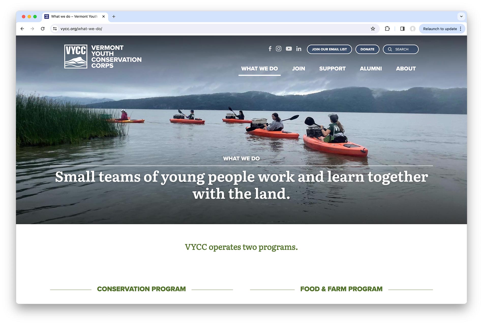 VYCC What We Do page