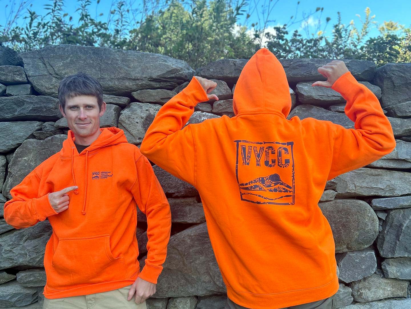 VYCC crew members wearing the new fall hoodie